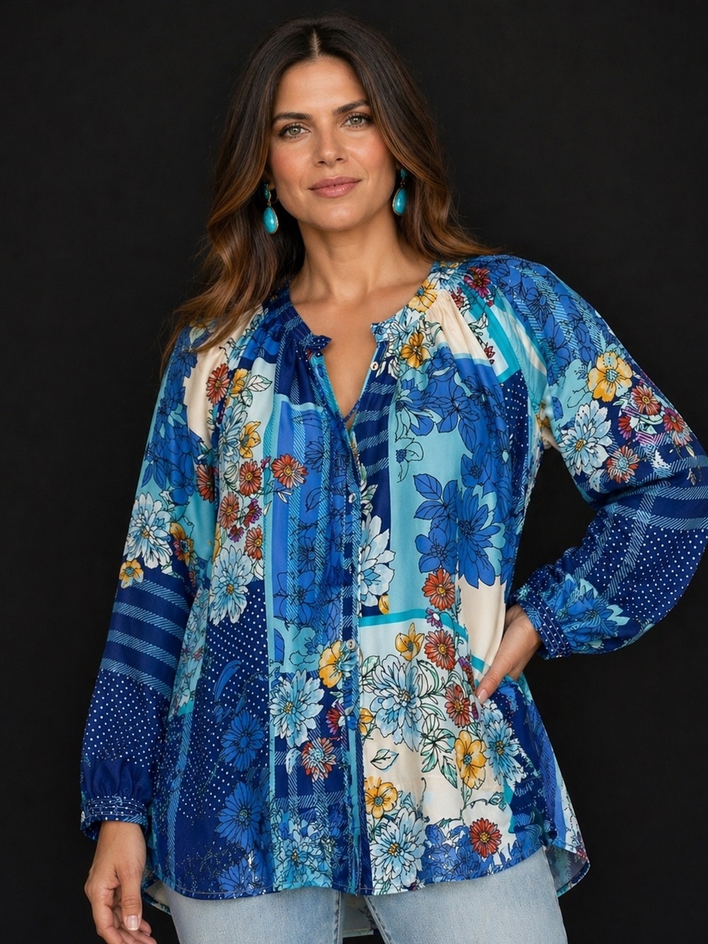 JOHNNY WAS SILK JOSY LYNN RAGLAN POET BLOUSE NWT